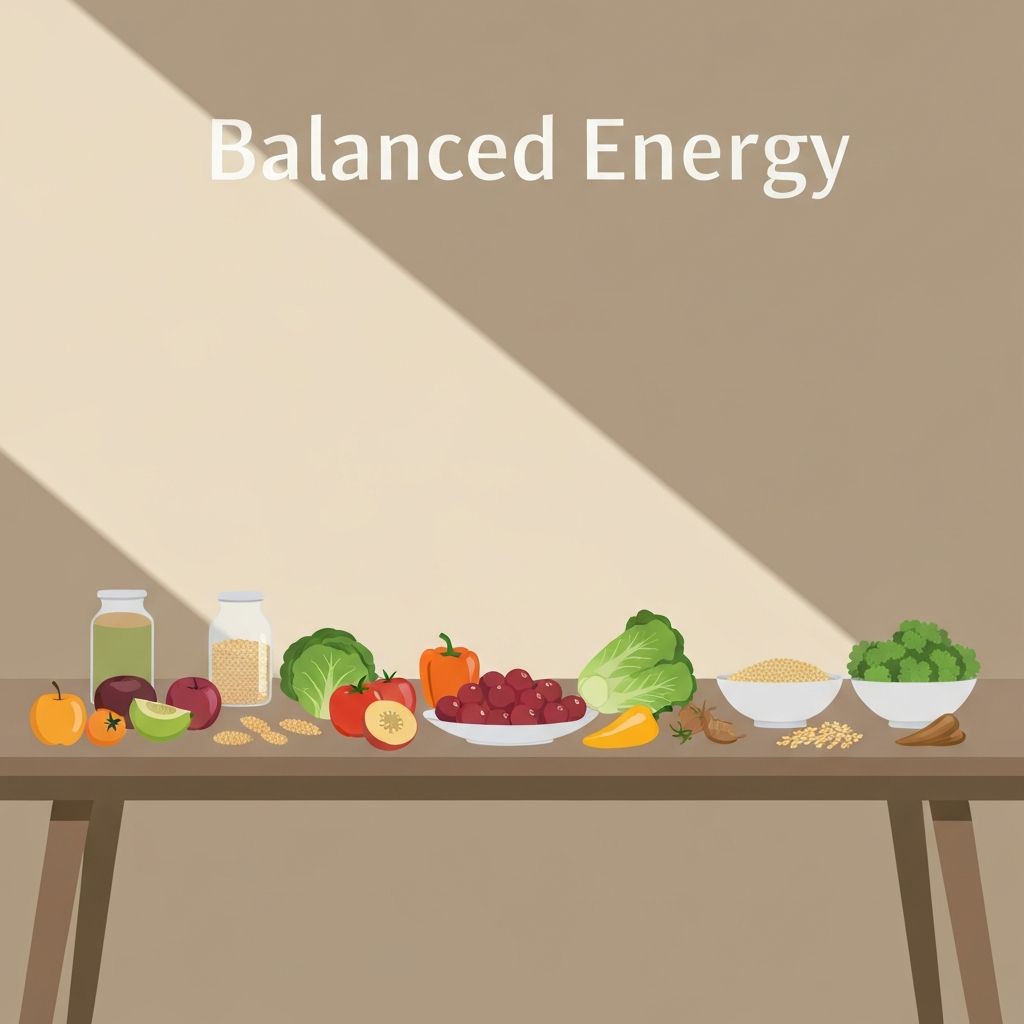 Energy balance concept with balanced foods